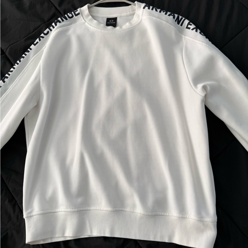 Armani Exchange White Crewneck Sweater